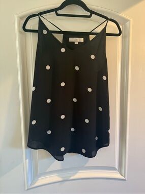 LOFT Black Polka Dot Spaghetti Strap Cami